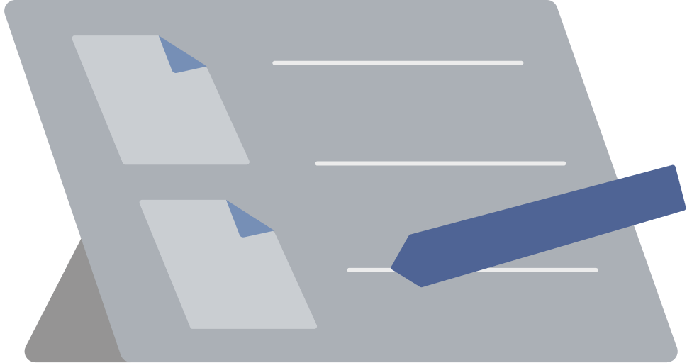Illustration of a clipboard checklist and pen